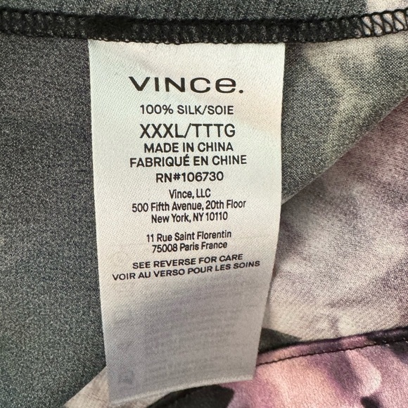 VINCE Night Garden Silk Floral Pullover V-Neck Blouse Size XXXL NEW - Picture 10 of 10